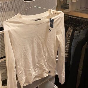 White Abercrombie Sweater (light weight)